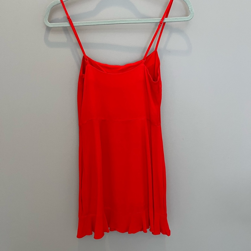 Privacy Please Red Spaghetti-Strap Ruffle-Hem Mini Dress - Picture 4 of 7